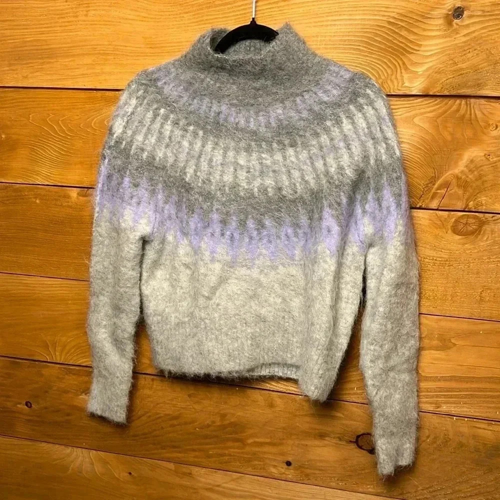 Banana Republic Womens Funnel Neck Sweater Alpaca Nylon Spandex Petite Sm soft